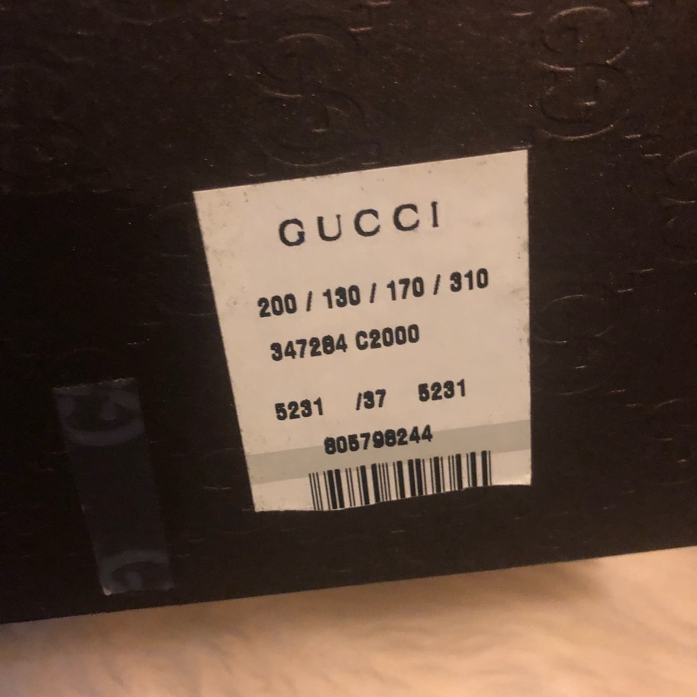 Purple Gucci sandals with heals